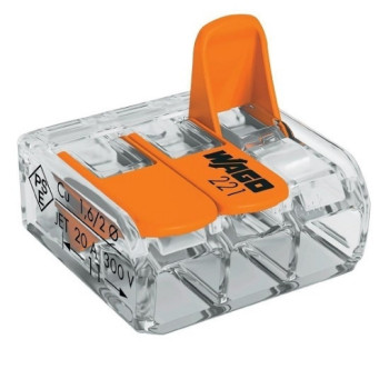 Clema slim Wago legatura doza flexibil 3x4mmp  WG00080