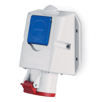 Priza industriala Scame, combi, 3P+N+E si schuko, 16A, IP44, gama Optima, 513.1657-DN