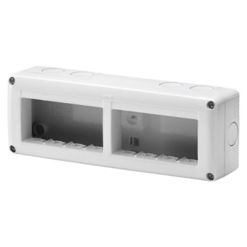 Doza aparat orizontala Gewiss System cu montaj aparent 8 module 2x4 IP40 GW27006