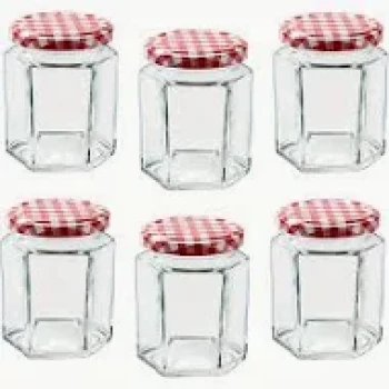 Borcan 280 ML hexagonal FI 63+ capac color