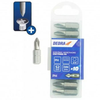 Capete de surubelnita Phillips PH0X25mm 10 buc cutie din plastic