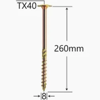 Surub Dulgherie Cap Plat 8x260