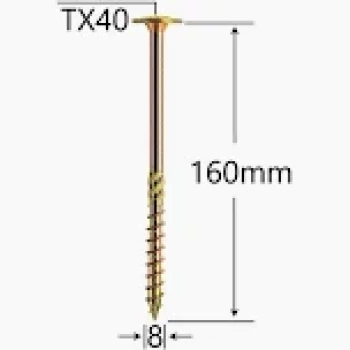 Surub Dulgherie Cap Plat 8x160