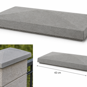 Capac pentru stalp 26X42 gri  30buc/pal