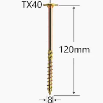 Surub Dulgherie Cap Plat 8x120