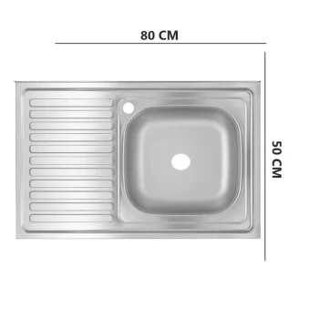 Chiuveta anticalcar 80x50 tr dreapta