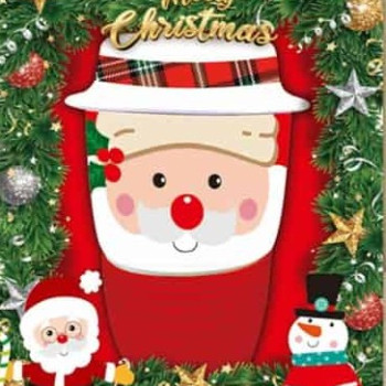 Pahar cu capac de Craciun, ceramica+silicon SD00615