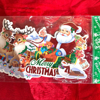 Sticker Craciun de silicon Mos Craciun cu reni