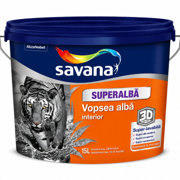 Savana 3D ACTIV vopsea superlavabila. superalba interior 8.5L.Cu rezistenta la mucegai