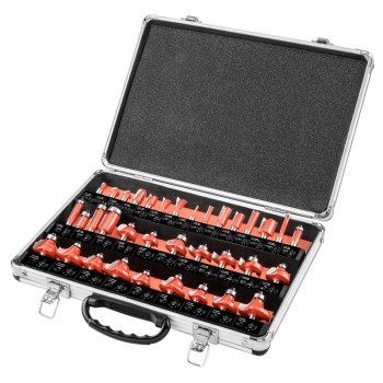 Burghie de freza, tija de 8 mm, set 35 buc.