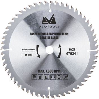 Panze Circulare pt Lemn (Vidia) - D[mm]: 165- g[mm]: 2.2- di[mm]: 20- N[#]: 18T